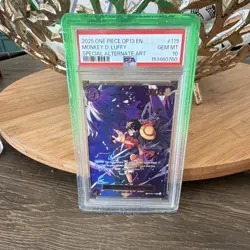 One Piece CCG Monkey D. Luffy OP09-119 SP Secret Rare Foil EN PSA 10 - Image 1