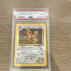Pokemon TCG Lt. Surge's Fearow 7/132 Gym Heroes Holo Unlimited ENG PSA 8 - Image 1