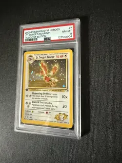 Pokemon Lt. Surge's Fearow Gym Heroes 1st Edition Holo Rare 7/132 2000 PSA 8 - Image 2