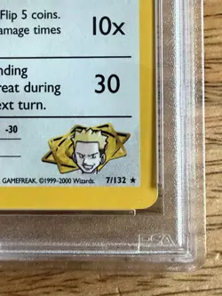 Pokemon TCG PSA 8 2000 Gym Heroes Lt. Surge's Fearow 7/132 Holo Unlimited - Image 4