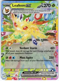 Leafeon ex - 006/131 Pokemon SV: Prismatic Evolutions Holo Double Rare NM - Image 1