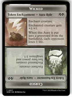 Wicked Role / Cursed Role Token 17 Wilds of Eldraine Magic: The Gathering NM - Image 1
