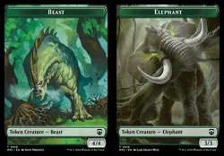 MTG Commander MH3 TOKEN Beast #0016 Elephant #0018 PLAYSET 4X X4 - Image 1