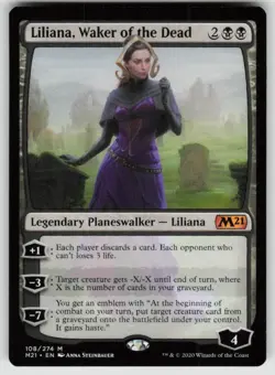 Liliana, Waker of the Dead 108 Mythic Core Set 2021 Magic: The Gathering NM - Image 1