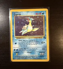 Pokemon TCG Lapras 10/62 Fossil Holo Rare Unlimited English 80 HP - Image 1