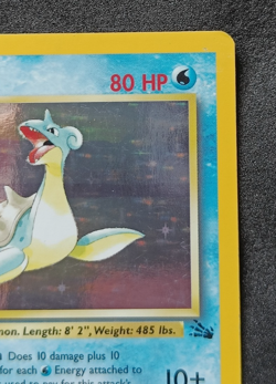 Pokemon TCG Lapras 10/62 Fossil Holo Rare Card Vintage WOTC - MP - Image 3