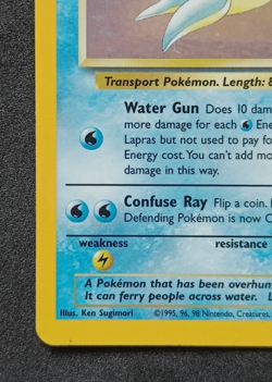 Pokemon TCG Lapras 10/62 Fossil Holo Rare Card Vintage WOTC - MP - Image 4
