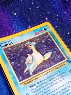 Pokemon TCG Lapras Holo Card Base Fossil Set, Rare, WOTC 10/62 MP - Image 2