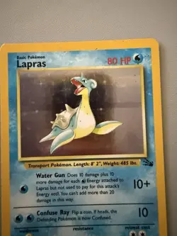 Pokemon TCG Lapras Holo Rare Card 10/62 Fossil WOTC Vintage 1999 - Image 3
