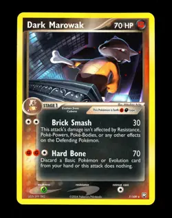 2004 Pokemon DARK MAROWAK Ex Team Rocket Returns NON HOLO Rare Deck Card 7/109 - Image 1