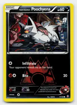 Team Magma's Poochyena Common Double Crisis 17/34 Pokemon TCG - Image 1