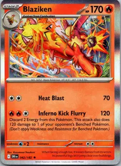 Blaziken 042/182 Rare Destined Rivals Pokemon Holo Near Mint - Image 1