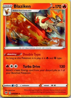 Blaziken 024/189 Holo Rare Darkness Ablaze Pokemon Near Mint - Image 1