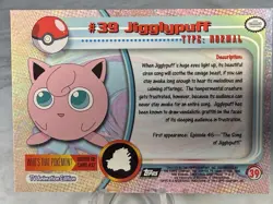 1999 TOPPS - POKEMON TV ANIMATION EDITION #39 JIGGLYPUFF 💎💎 - Image 4