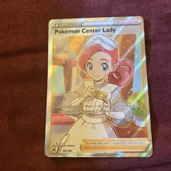 Pokemon Center Lady (Full Art) 185/185 Swsh04: Vivid Voltage Holo - Image 1
