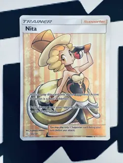 Pokemon TCG Nita Full Art Trainer Ultra Rare Holo SM-Team Up 180/181 English - Image 1