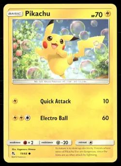 Pikachu 19/68 Common Hidden Fates Pokemon Near Mint - Image 1