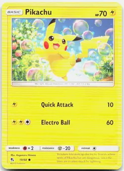 Pikachu 19/68 Common Hidden Fates Pokemon Near Mint - Image 1