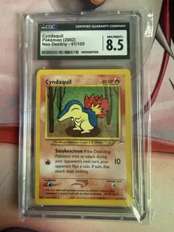 Pokemon Neo Destiny Cyndaquil 61/105 CGC 8.5 PSA - Image 1