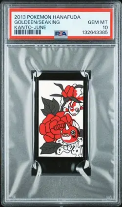 PSA 10 Goldeen & Seaking Pokemon Hanafuda Kanto Japanese 2013 - Image 1