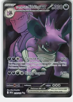 Team Rocket's Nidoking ex Pokemon TCG SV10: Destined Rivals 216/182 NM - Image 1