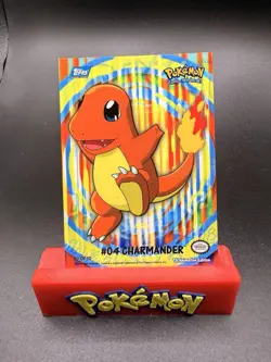 2000 Topps Pokemon Stick On 10 04 Charmander Series 2 Chase TV Animation Sticker - Image 1