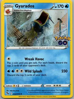 Gyarados 022/078 Holo Rare Pokemon GO Pokemon Holo Near Mint - Image 1