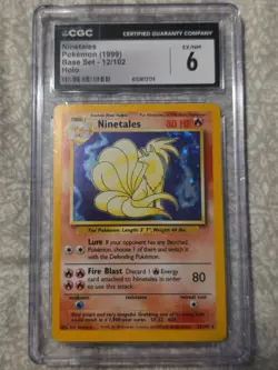 Pokemon Ninetales Base Set 12/102 Holo CGC 6 - Image 1
