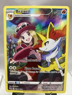 Braixen TG01/TG30 Holo Silver Tempest Trainer Gallery Pokemon Holo MP - Image 1