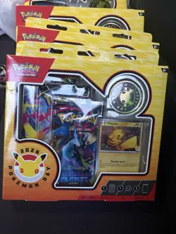Pokemon TCG Pokemon Day 2026 Collection Box Pikachu Promo Coin 3 Boosters x4 - Image 1