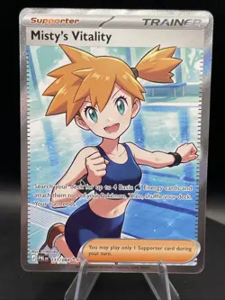 Misty's Vitality 111/084 Ultra Rare Pitch Black Pokemon Holo Near Mint Full Art - Image 1