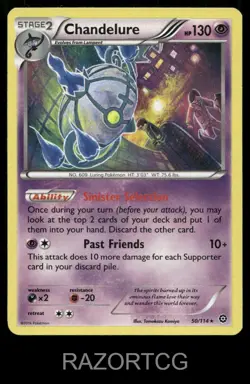 CHANDELURE 50/114 HOLO R STEAM SIEGE POKEMON HOLO LP - Image 1