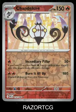 CHANDELURE 018/086 R WHITE FLARE POKEMON REVERSE HOLO NM/M - Image 1