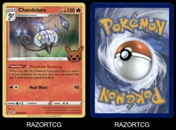 CHANDELURE 026/196 HOLO RARE TRICK OR TRADE BOOSTER 2023 POKEMON LP - Image 3