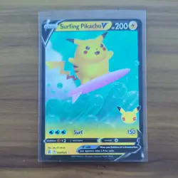 SURFING PIKACHU V 008/025 V Rare CELEBRATIONS Holo NM - Image 1