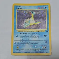 Pokemon TCG Lapras Fossil Holo Rare Card WOTC 10/62 Series - Image 1