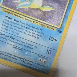 Pokemon TCG Lapras Fossil Holo Rare Card WOTC 10/62 Series - Image 3