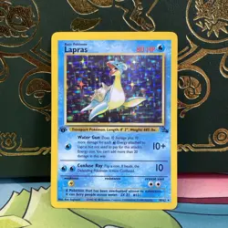 Pokemon TCG Lapras 10/62 Fossil 1st Edition Holo Rare LP + NM - - Image 1