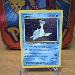 Pokemon TCG Lapras 10/62 Fossil Holo Rare Unlimited 1999 80HP English - Image 2