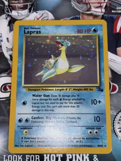 Pokemon TCG Lapras 10/62 Fossil Unlimited Holo Rare Vintage 1999 WOTC - Image 1