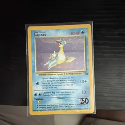 Pokemon TCG Lapras 10/62 Fossil Unlimited Holo Rare 1999 80 HP English - Image 1