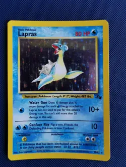 Pokemon TCG Lapras Fossil Holo Rare Card WOTC 10/62 Series - Image 1