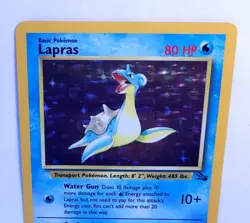 Pokemon TCG Lapras Fossil Holo Rare Card 10/62 - Image 2