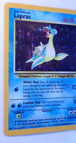 Pokemon TCG Lapras Fossil Holo Rare Card 10/62 - Image 3