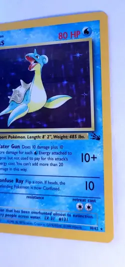 Pokemon TCG Lapras Fossil Holo Rare Card 10/62 - Image 5