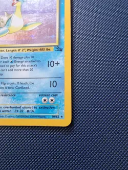 Pokemon TCG Lapras Fossil 10/62 Holo Rare Moderately played. - Image 2