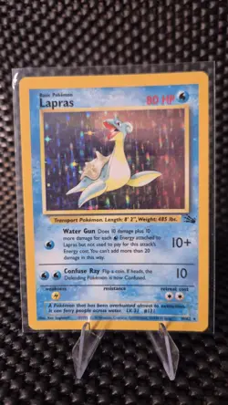 Pokemon TCG Lapras Fossil Holo Rare Card WOTC 10/62 Series - Image 1