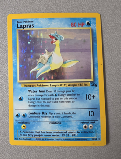 Pokemon TCG Lapras 10/62 Fossil Unlimited Holo Rare 1999 WOTC - MP - Image 1