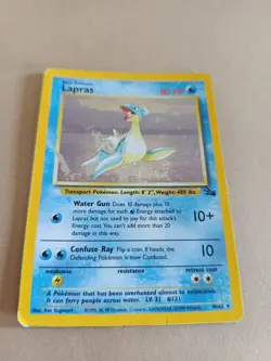 Pokemon TCG Lapras Fossil 10/62 Rare Holo Vintage WOTC 1999 - MP/HP - Image 1