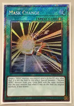 Yugioh! 1x Mask Change RA04-EN142 Platinum Secret Rare 1st Ed NM - Image 1
